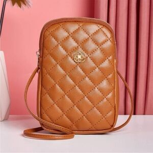 Faux leather quilted crossbody bag/purss-NWT